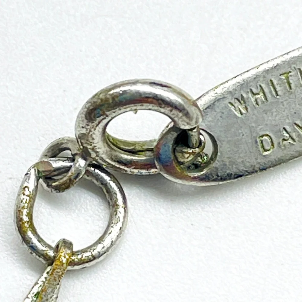Signed Whiting and Davis Necklace Silver Tone Snake Chain Vintage Classic